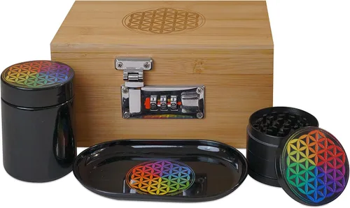 Miniatura 8 de Miracles Caja de almacenamiento de bambú – Caja de almacenamiento decorativa con tapa y cerradura combinada – Caja de bambú con accesorios