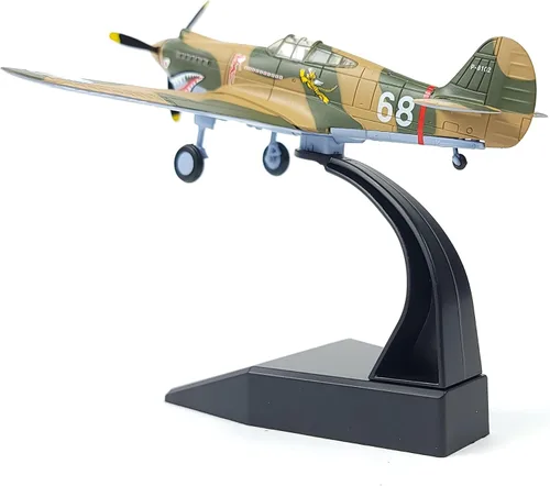 Miniatura 6 de NUOTIE 1/72 P-40C War Hawk Flying Tigers Fighter Modelo Segunda Guerra Mundial Avión de Guerra Vintage Metal Fundido a Presión Avión Militar