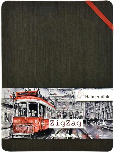 Hahnemuhle - Libro de acuarela en zigzag de acordeón (A5, 10.58 oz/m², 18 páginas)