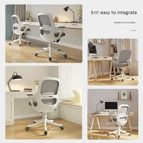 Miniatura 3 de Silla de oficina con asiento de malla transpirable, silla de computadora con altura de asiento ajustable y silla de tareas con reposabrazos firmes