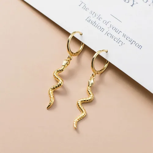 Miniatura 4 de SLUYNZ Aretes de aro de serpiente de plata de ley para mujeres, adolescentes y niñas, aretes de aro pequeños para hombres