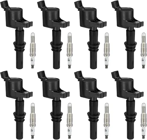 Miniatura 13 de BDFHYK Paquete de bobina de encendido y bujías de iridio compatibles con Audi Volkswagen 2.0L L4 4.2L V8 para UF575 PFR7S8EG, juegos de 4