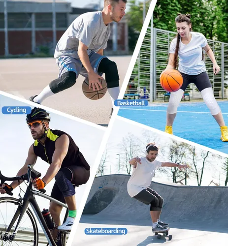 Miniatura 7 de Rodilleras HiRui para niños, jóvenes y adultos, rodilleras para baloncesto y béisbol, rodilleras de apoyo, rodilleras anticolisión, rodilleras