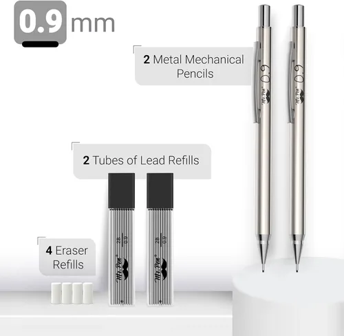 Miniatura 2 de Mr. Pen - Lápices mecánicos de metal, 0.035 in, paquete de 2, lápiz de plomo, lápiz mecánico de metal, lápiz mecánico, lápices mecánicos, lápices