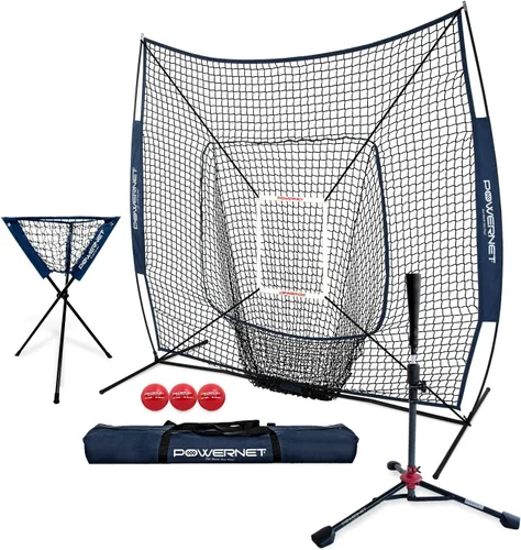 Miniatura 10 de PowerNet Baseball Softball Practice Net 7x7 with Baseball Accessories for Practice Pitching, Batting & Fielding, Ball Caddy, Weighted Baseballs, Tee