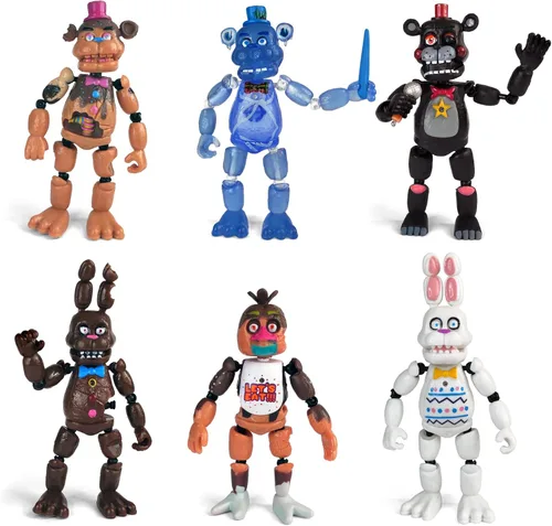 Toysvill Inspirado en Five Nights at Freddys | Colección Chocolate | Figuras de acción de Freddy's (FNAF) Juego de 6 piezas [Rockstar & Chocolate