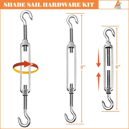 Miniatura 3 de Kit de accesorios para toldo con tensores de 6 pulgadas para instalación de toldo rectangular