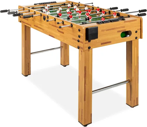 Best Choice Products Mesa de futbolín para niños y adultos, mesa de juegos de fútbol con 2 bolas, 2 soportes para tazas, asas ergonómicas, barras de