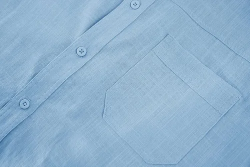Miniatura 3 de Camisa de lino de manga corta para hombre, con botones, cuello extendido, para vacaciones, playa