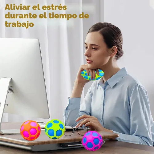 Miniatura 6 de 3 bolas antiestrés para adultos y niños, bolas de estrés esponjosas con funda reemplazable, juguetes calmantes para adultos, ideales para fiestas