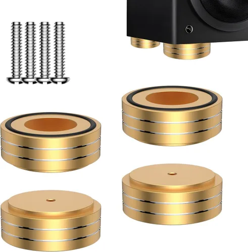 Miniatura 8 de Viborg Altavoces de alta fidelidad, almohadillas de aislamiento para pies de 2.283 x 0.866 in, 4 amortiguadores de audio de aluminio, aislador