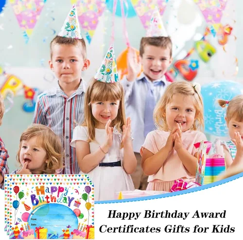 Miniatura 5 de D24TIME Certificados de cumpleaños para estudiantes – 36 piezas de acuarela, regalos de feliz cumpleaños para niños de profesores, suministros