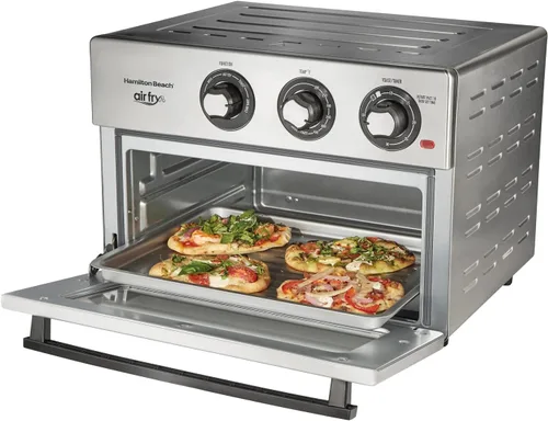Miniatura 4 de Hamilton Beach Combo de freidora de aire para horno tostador, incluye hornear, asar y tostar, se adapta a pizza de 12 pulgadas, 1800 vatios, 6 modos