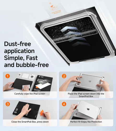 Miniatura 3 de SMARTDEVIL Protector de pantalla para iPad Air 5ª/4ª de 10.9 pulgadas (2022/2020), iPad Pro de 11 pulgadas (2022/2021/2020/2018) con marco de fácil