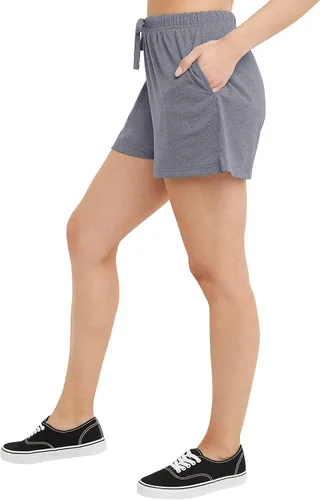 Miniatura 3 de Hanes Pantalones cortos de jersey ligeros con bolsillos de mezcla triple para mujer, 2.5 pulgadas