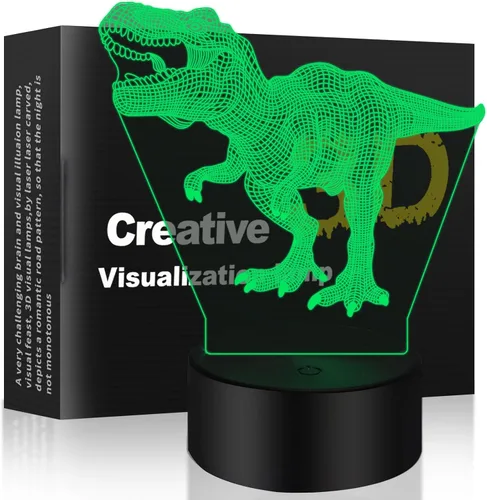 Lámpara de Escritorio de Luz Nocturna con Ilusión 3D, 7 Colores, Cambio Gradual Automático, Luces LED Alimentadas por USB con Interruptor Táctil
