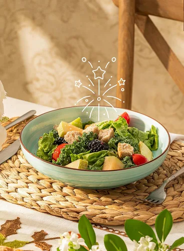 Miniatura 4 de Sweese Juego de 6 cuencos para pasta, platos de ensalada de cerámica de 30 onzas para lavavajillas y microondas, cuencos de ensalada sólidos