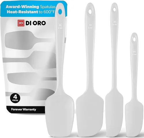 Miniatura 14 de DI ORO Juego de espátulas de silicona – Espátulas de cocina de goma para hornear, cocinar y mezclar – Resistente al calor a 600 °F y libre de BPA