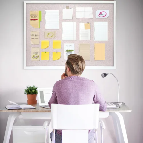 Miniatura 6 de ORIENTOOLS Tablero de visión de 30 x 40 pulgadas, tablero de anuncios de corcho blanco, tablero de corcho decorativo con marco blanco, tablero