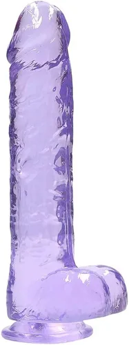 Consolador realista con bolas de 9"/23 cm, color morado
