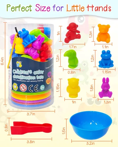 Miniatura 6 de Yetonamr Juguetes Montessori de contar dinosaurios para niños y niñas de 3, 4 y 5 años, actividades de aprendizaje preescolar, juguete para niños