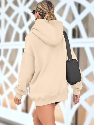 Miniatura 35 de AUTOMET Sudaderas de gran tamaño con capucha de forro polar para mujer, camisas de manga larga, sudaderas con bolsillo para otoño 2025