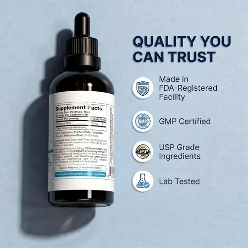 Miniatura 3 de Blue Essence - Azul de metileno 10 mg, grado USP, gotas líquidas, 2.0 fl oz (2 fl oz)