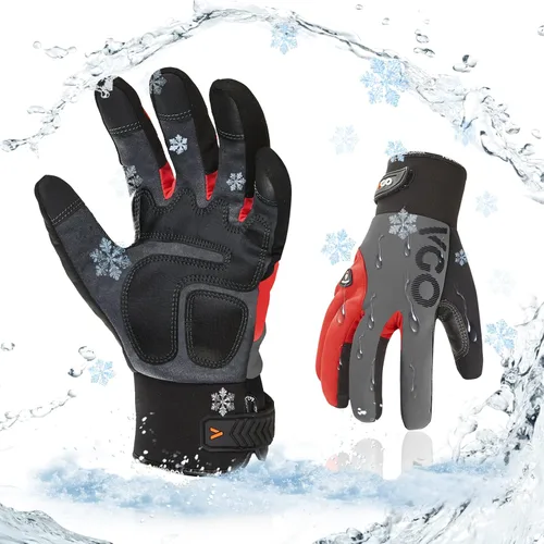 Miniatura 7 de Vgo... -20℃/-4°F Guantes de trabajo de invierno para mujeres, Guantes de trabajo impermeables para clima frío (SL8777FW-FM)