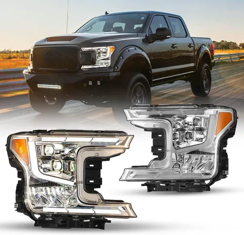 Miniatura 10 de ROXX Conjunto de faros delanteros LED completos para Ford F150 2018 2019 2020, faros delanteros de haz alto y bajo con señales de giro secuenciales