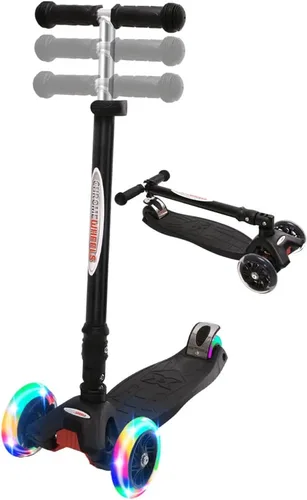 Miniatura 13 de ChromeWheels Patinetes Plegables para Niños, Patinete Deluxe con 4 Alturas Ajustables, Límite de Peso 132 libras, 3 Ruedas, Inclínate para Dirigir #