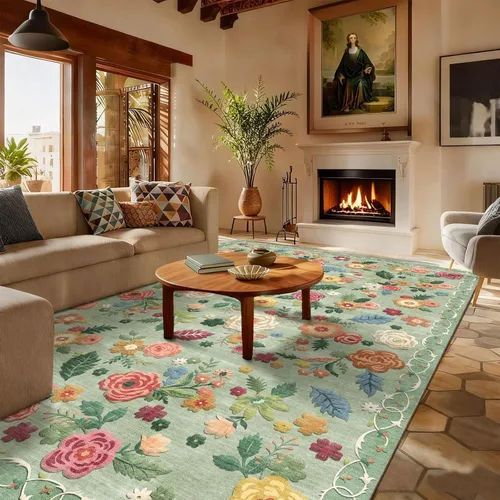 Miniatura 133 de Alfombra de pasillo lavable antideslizante: alfombra de cocina de 2 x 6 pies, resistente a las manchas, con parte trasera de goma, alfombra suave
