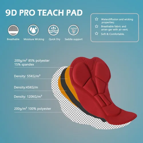 Miniatura 4 de Conjunto de jersey de ciclismo para mujer, manga larga, forro polar, ropa de bicicleta, pantalones con acolchado 4D