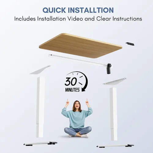 Miniatura 6 de Furmax - Escritorio eléctrico de altura ajustable de pie grande de 40 x 24 pulgadas, escritorio de pie para oficina en casa, alturas prestablecidas