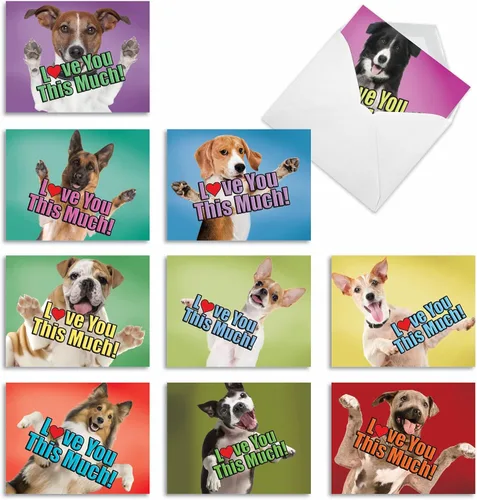 Miniatura 9 de The Best Card Company - 10 tarjetas de perro en blanco surtidas (4 x 5.12 pulgadas) - Adorables tarjetas de notas de animales en caja para todas