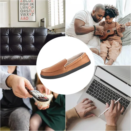 Miniatura 6 de isotoner Mens Moccasin Slippers with Microsuede Upper and Gel Infused Memory Foam Sole