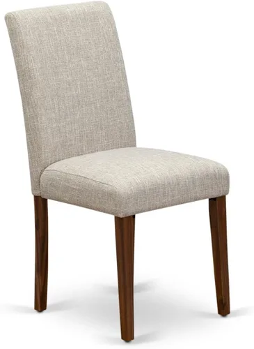Miniatura 5 de East West Furniture ABPNT35 Abbott Classic Parson Sillas – Doeskin sillas de comedor acolchadas de tela de lino, juego de 2, color natural