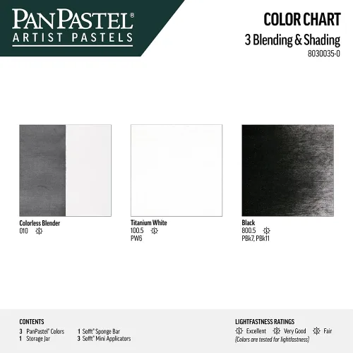 Miniatura 2 de PanPastel GOLDEN, juego de mezcla y sombreado, 3 colores, pasteles profesionales para artistas, formato único de sartén (similar a un pastel)