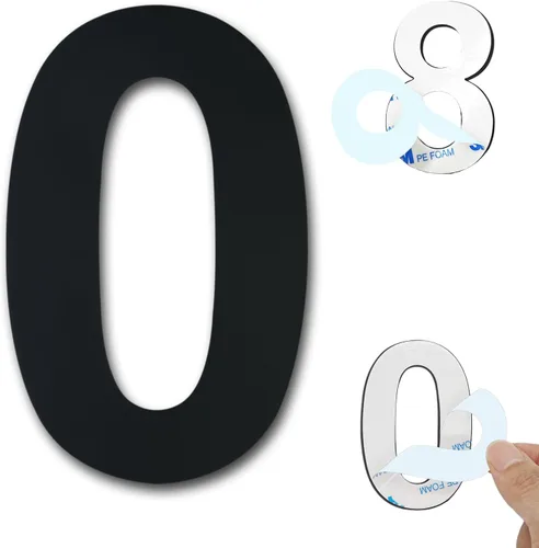 Números de casa autoadhesivos – Números de puerta de acero inoxidable de 6 pulgadas para exteriores – Número de casa grande y moderno, número de
