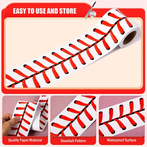 Miniatura 3 de AWIZOM Tablero de anuncios de béisbol de 99 pies, borde recto, con borde recto, decoración de aula para escuela en casa, decoración de fiesta