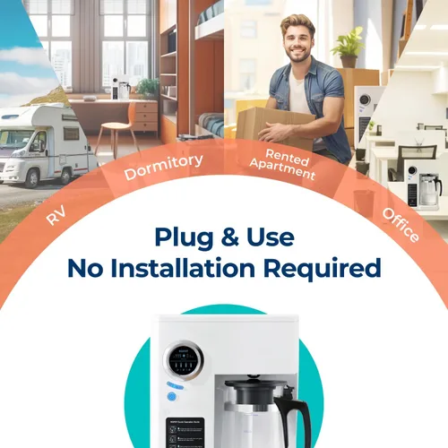 Miniatura 3 de Bluevua RO100ROPOT-UV Sistema de Ósmosis Inversa Filtro de Agua de Encimera - Purificación de 6 Etapas con UV y Remineralización, Filtración RO
