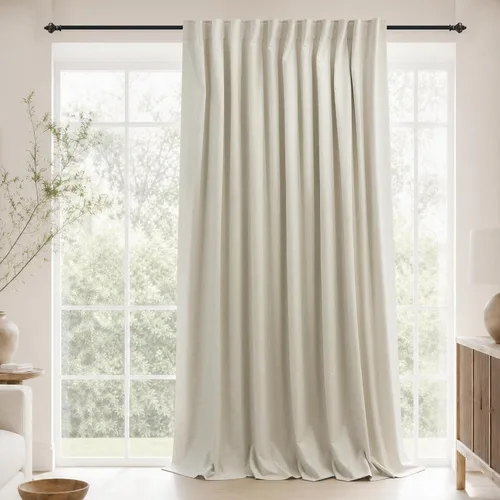 Miniatura 83 de KOUFALL - Cortinas de medio estilo francés de lino para ventana, juego de 2 cortinas cortas de 40 pulgadas de longitud, para privacidad, cortinas