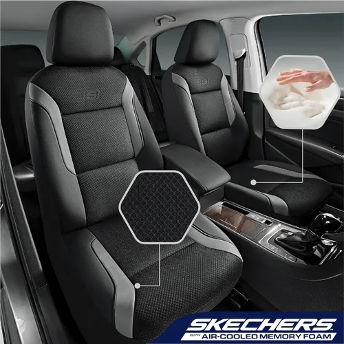 Miniatura 2 de Skechers Fundas de Asiento de Coche de Espuma Viscoelástica, Fundas de Asiento Gruesas de Malla Fresca de Aire, Protector de Dos Asientos Delanteros