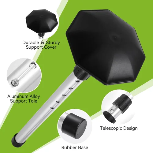 Miniatura 2 de MIKOSI Barra de soporte para bolsa de viaje de golf, varilla de soporte de aluminio ajustable de 21 a 52 pulgadas/brazo rígido, protector de club