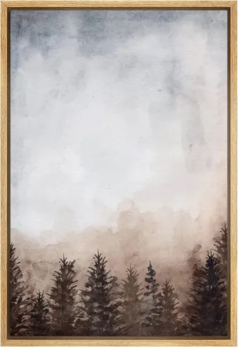 Miniatura 27 de SIGNWIN Lienzo Enmarcado Impresión de Arte de Pared Collage de Hojas de Bosque Verde Pastel Naturaleza Vida Silvestre Ilustraciones Arte Moderno