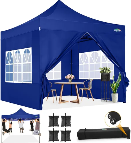 Miniatura 97 de COBIZI Tienda de campaña desplegable de 6.6 x 6.6 pies, toldo resistente, fácil de instalar, impermeable, para exteriores, fiestas, playa, jardín