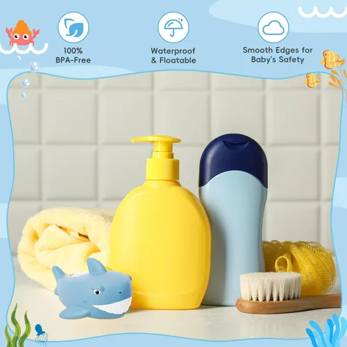 Miniatura 4 de b&h Termómetro de baño para bebé, termómetro de tiburón para monitoreo de temperatura del agua, lector digital de agua y temperatura ambiente, Azul