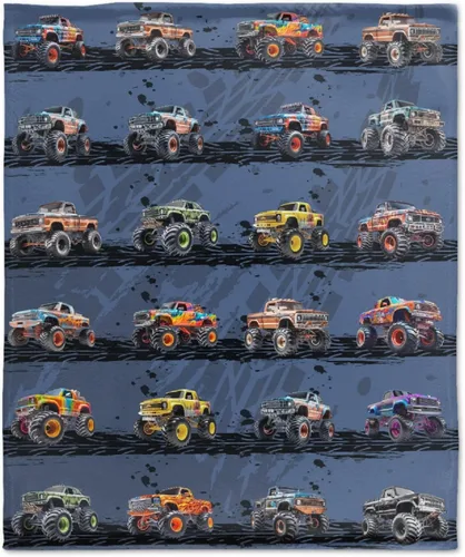 Miniatura 23 de Manta de franela de camión de basura de dibujos animados, ultra suave y acogedora, manta de forro polar ligera y mullida, manta de felpa cálida