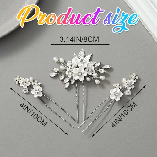 Miniatura 3 de GORAIS Accesorios para el cabello de boda, horquillas para el cabello, perlas nupciales, piezas para el cabello para novias y mujeres