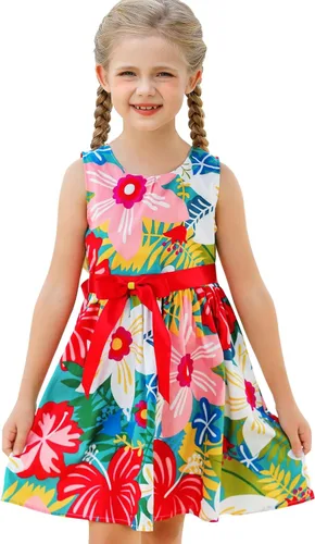 Miniatura 179 de Vestido de verano para niña, de algodón, con diseño floral