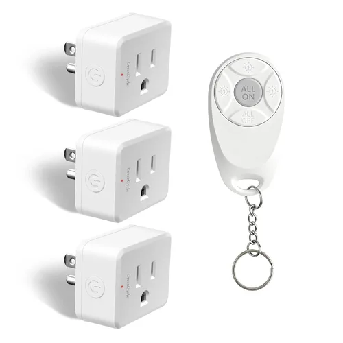 Miniatura 13 de Toma de control remoto, interruptor de luz y enchufe remoto greencycle con interruptor de luz inalámbrico, rango de 500 pies, no necesita cableado